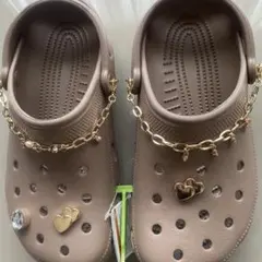大幅お値下げしました　クロックス　レディース　ブラウン系 チャーム　ジビッツ付き