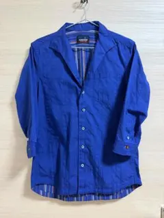 ニコルクラブフォーメン 七分袖シャツ ブルー サイズ46(M)
