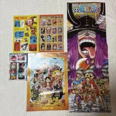 週刊少年ジャンプ　付録5点　ONE PIECE ステッカー、ポスター、しおり