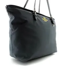 COACH　トートバック　ナイロン　レザー　肩掛け　ゴールド金具　ロゴ金具のサムネイル
