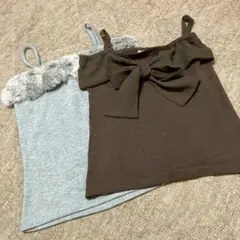 【未使用】毛皮 ニット ビスチェ キャミソール2点セット