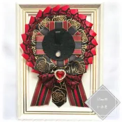 痛ロゼット 痛バッグ 痛バ ロゼット 57mm リボン E-赤色