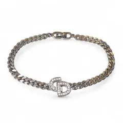Christian Dior ブレスレット CDロゴ ラインストーン シルバー