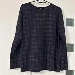 ほぼ未使用　CINEMA CLUB チェック柄 長袖Tシャツ LL綿100%