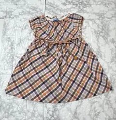 familiar チェック柄 ワンピース 80