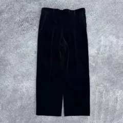 ベロア×コーデュロイ スラックス 別珍素材 ブラック L相当