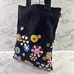 シュウウエムラ×村上隆 コラボ 帆布 キャンバストートバッグ 黒(ブラック)のサムネイル