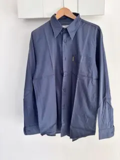 ダークブルー 長袖シャツ ポケット付き