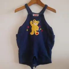 ミキハウス ネイビー ロンパース 80スウェットオーバーオール