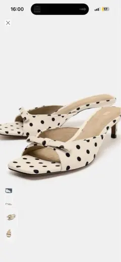 ZARA リボンドットプリントミュール 23.4cm 36 - メルカリ