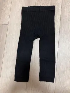 西松屋 ベビーレギンス 黒 リブ 70-80cm