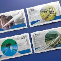4758 外国切手 中国 水利施設 4種完