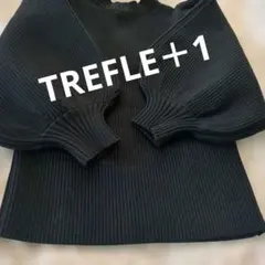 TREFLE＋1黒いリブ編みセーターのサムネイル