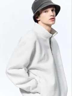 【GU】ヘビーウェイトスウェットハーフジッププルオーバー(長袖) XLサイズ