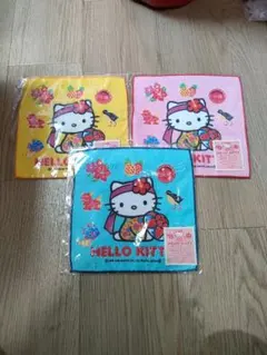 ご当地 キティ タオル 2枚セット ⑤ ハローキティ - キティ ご当地 タオル ハンカチ セット 4枚