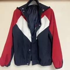 フード付きカラーブロックジャケット