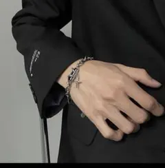 【新品未使用】メンズ 　ブレスレット　シルバー　星　十字架　A1