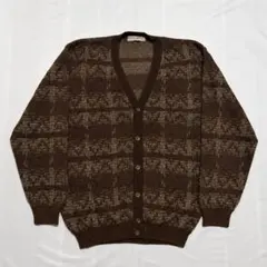 USA製 総柄 カーディガン ブラウン vintage 90s 00s グランジのサムネイル