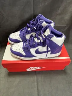 W Nike Dunk HIホワイト/パープル