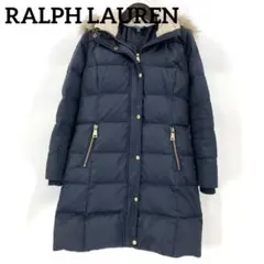 ローレンラルフローレン 2WAYダウンコート キルティング レザーワッペン 紺 ローレンラルフローレン 2WAYダウンコート キルティング レザー