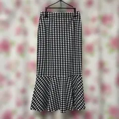 グレンチェック マーメイド ロングスカート Ｌのサムネイル