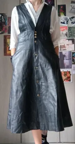 ZARA フェイクレザー ジャンパースカート ブラック Mサイズ 美品