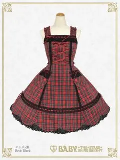 予約完売！裾スカラップタータンチェックジャンパースカート - メルカリ