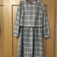 グレーチェックワンピース