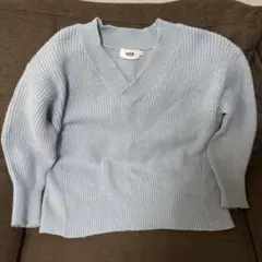 AZUL by moussy Vネック ニット Mサイズ 水色 ブルー