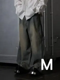 GRANCY ワイドジップデニム　ブルー　M