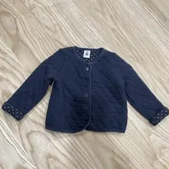 PETIT BATERU ネイビー キルティング カーディガン