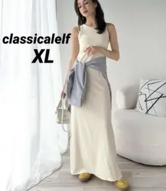 classicalelf XL リブ素材アメスリロングワンピース ノースリーブ