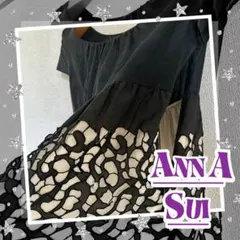 ANNA SUI | カットワーク チュニック ブラック M 黒 レース風のサムネイル