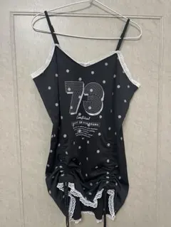【未使用 】キャミワンピ　ドット　レース