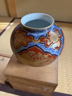 有田焼 勝山作 手描き 骨董品 金襴手 鳳凰文 花瓶　インテリア 限定品　風格 有田焼 勝山作☆金欄手 鳳凰文 高さ25センチ花瓶 未使用‼️金縁 手描き