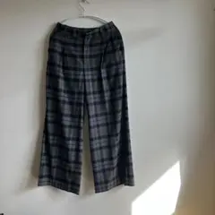 チェックワイドパンツ