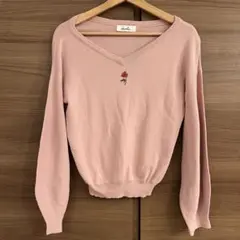 dazzlin ヴィンテージローズ刺繍 ニットプルオーバー
