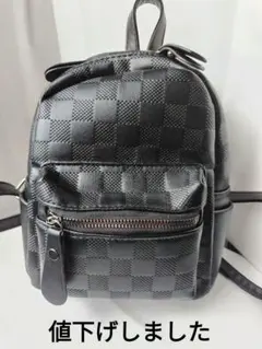 ブラック ＊リュック （チェック柄）