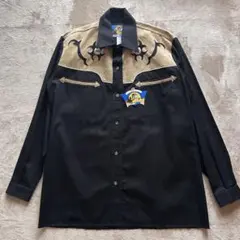 【未使用】vintege LOBO RIDERS ウェスタンシャツ　38ブラック