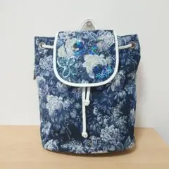 ミナペルホネン ハンドメイド twins ブルー オーバル底トートバッグ