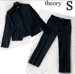 セオリーリュクス パンツスーツ セットアップ ノーカラー ブラック S