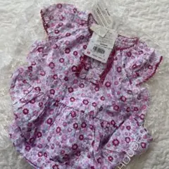 ミキハウス 花柄ワンピース 花柄 ワンピース スワロフスキー 80㎝のサムネイル