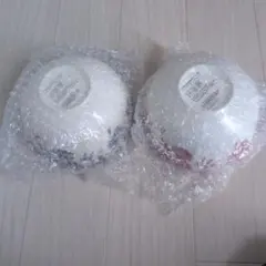 青と赤の装飾 陶器ボウル 2個セット