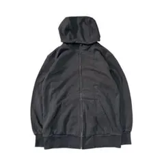 7AS1【UNIQLO】ジップアップパーカー　ブラック　シンプル　古着