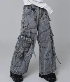 REFLEM/レフレム 2WAY切替ワイドデニムカーゴパンツ - メルカリ