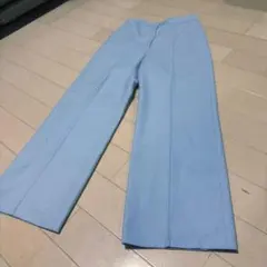 【Demi-Luxe BEAMS】ライトブルー　ワイドパンツ　　ウールパンツ