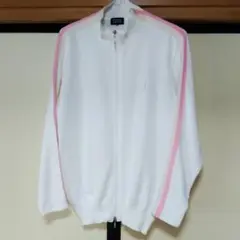 PEARLY GATES メンズウェアフルジップ コットンニット ホワイト LL