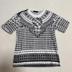 ディーゼルブラックゴールド 幾何学模様 柄 Tシャツ S カットソー