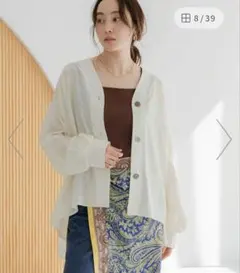 Elura Vネック ブラウスカーディガン