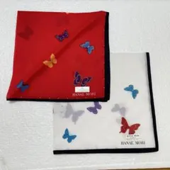 HANAÉ MORI 蝶モチーフ ハンカチ 2枚セット